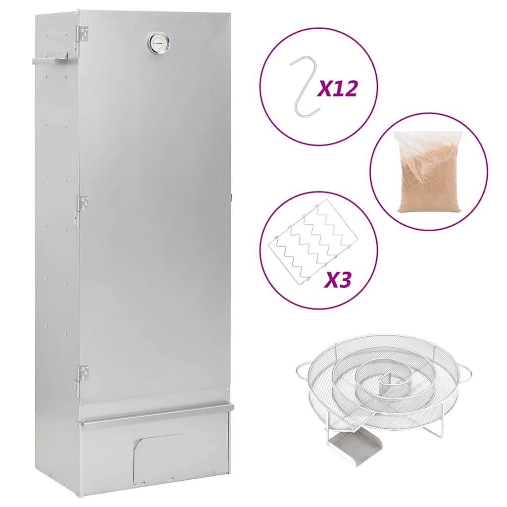 BBQ Oven Smoker with Cold Smoke Generator Galvanised Steel